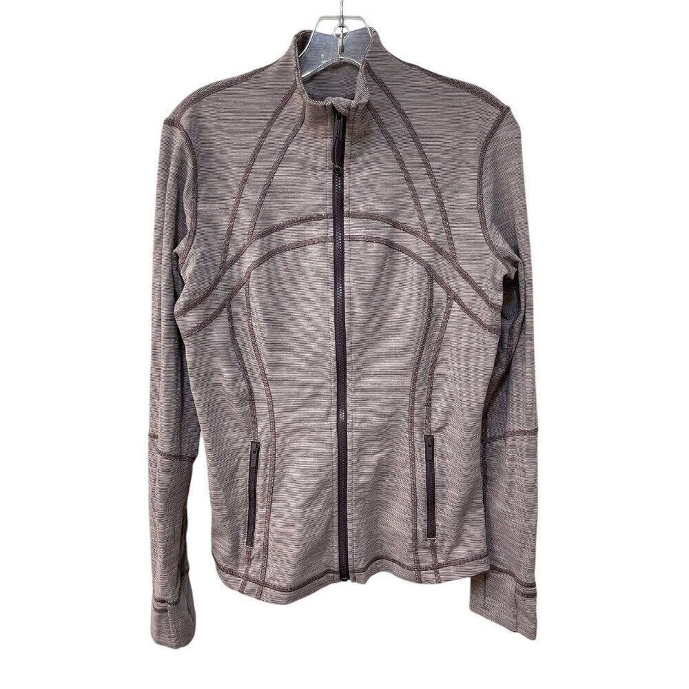 Lululemon Define Jacket Size 10 Wee Space Frosted Mulberry Black Currant Stripe